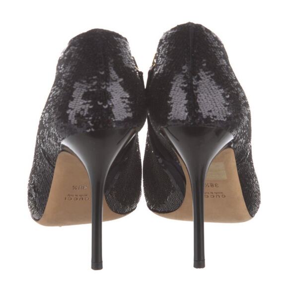 GUCCI Black Sequin Ankle Booties Heeled Boots EU 38.5 US 8.5 EUC - Picture 4 of 5